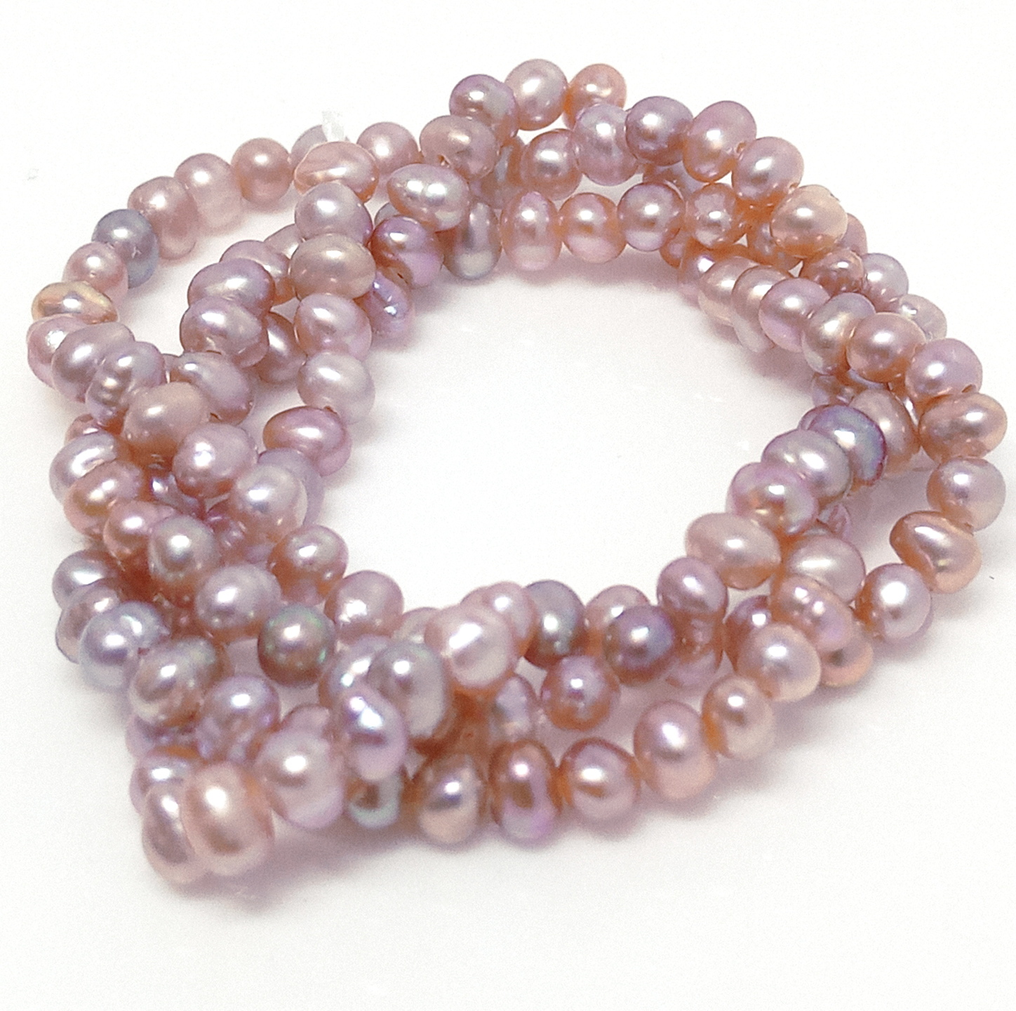 Multicoloured Oval Tiny Pearls Strand